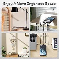 Vista 7 de 100 piezas clips para cables, clips adhesivos para cables, clips fuertes para cables, sujetadores de cables, clips de gestión de cables para Claro