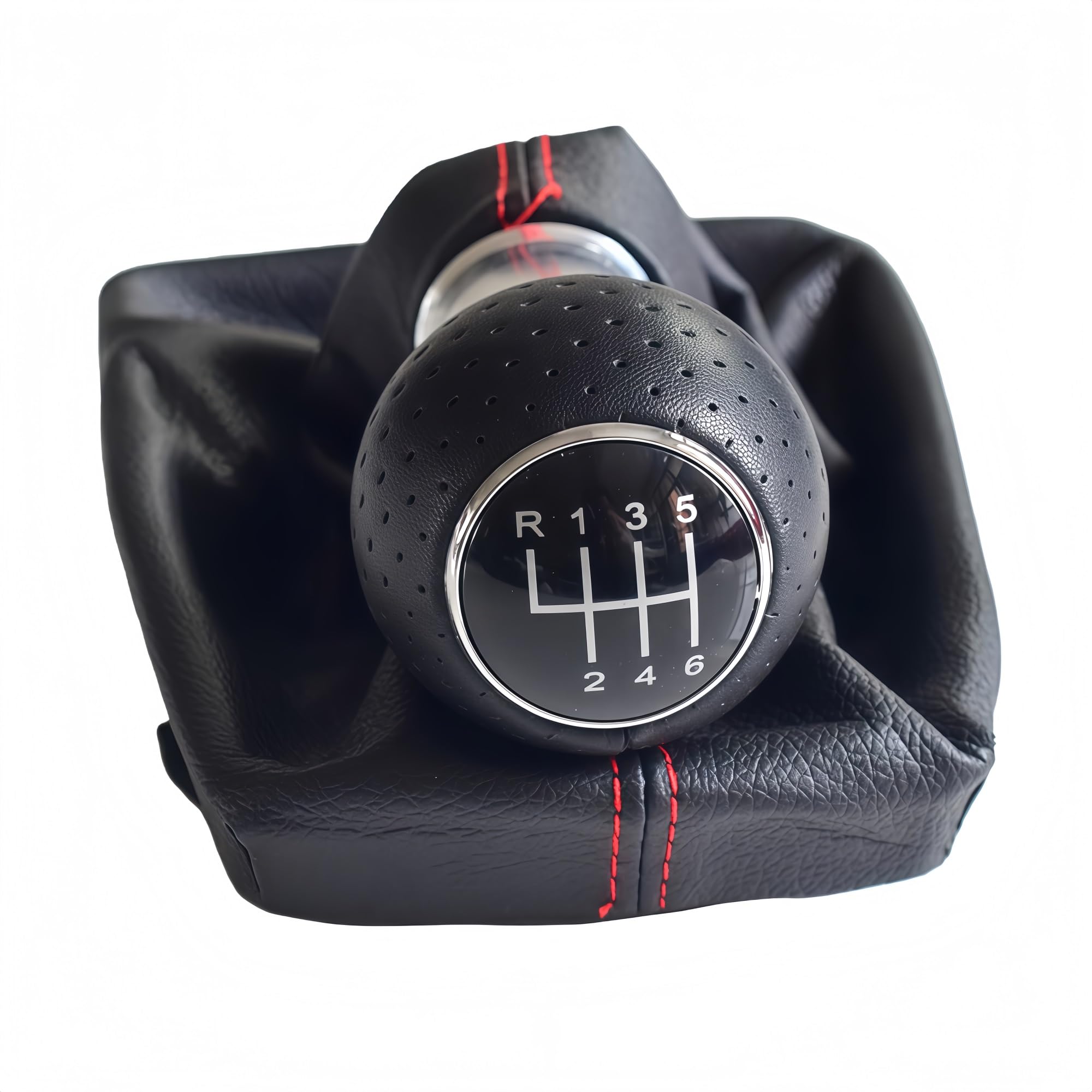 Grozzy Universal Shifter Handle 12mm for A4 B6 B7 2000-2008 5/6 for Speed Gear Shift Knob Stick Lever Handball(6-Red)