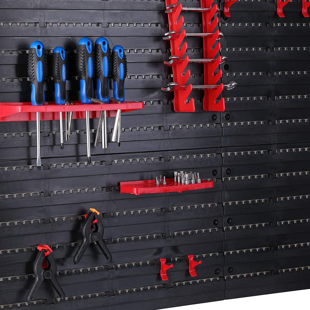 Bakaji Panneau Mural avec boîte de Rangement et Support pour Outils, Plastique Rigide, Multicolore, 95 x 54 cm