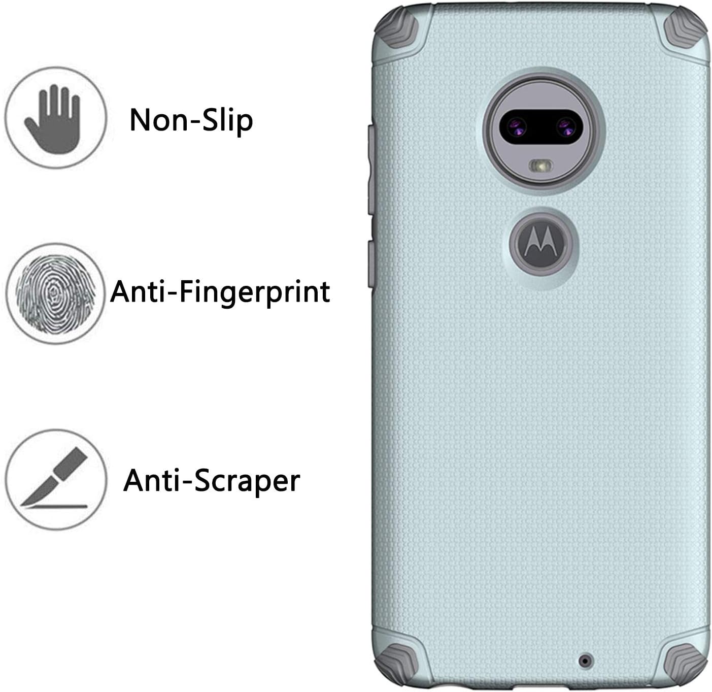 Ownest Compatible Moto G7 Case/Moto G7 Plus Case,Anti-Scratch Silicone Plastic Shell Built-in Magnetic Metal Plate,Resistant Thin Lightweight Slim Protective Cases for Motorola Moto G7-(Green)