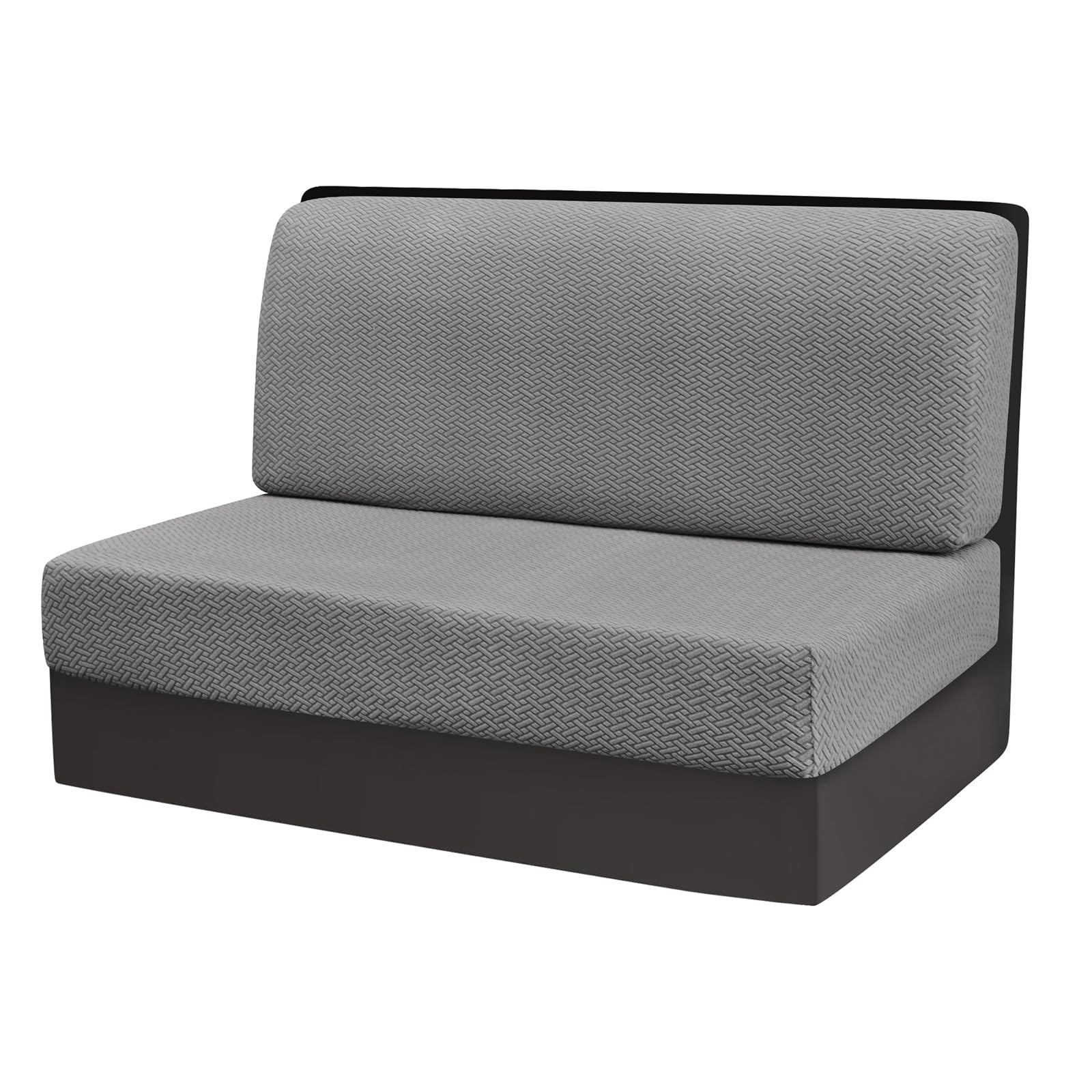 GSTUITGO RV Dinette Cushion Covers - Washable, Stretch Camper Cushions for RV Camper Car Bench, Elastic Dinette Seat Covers - 1 Backrest & 1 Bench Cover, Light Grey