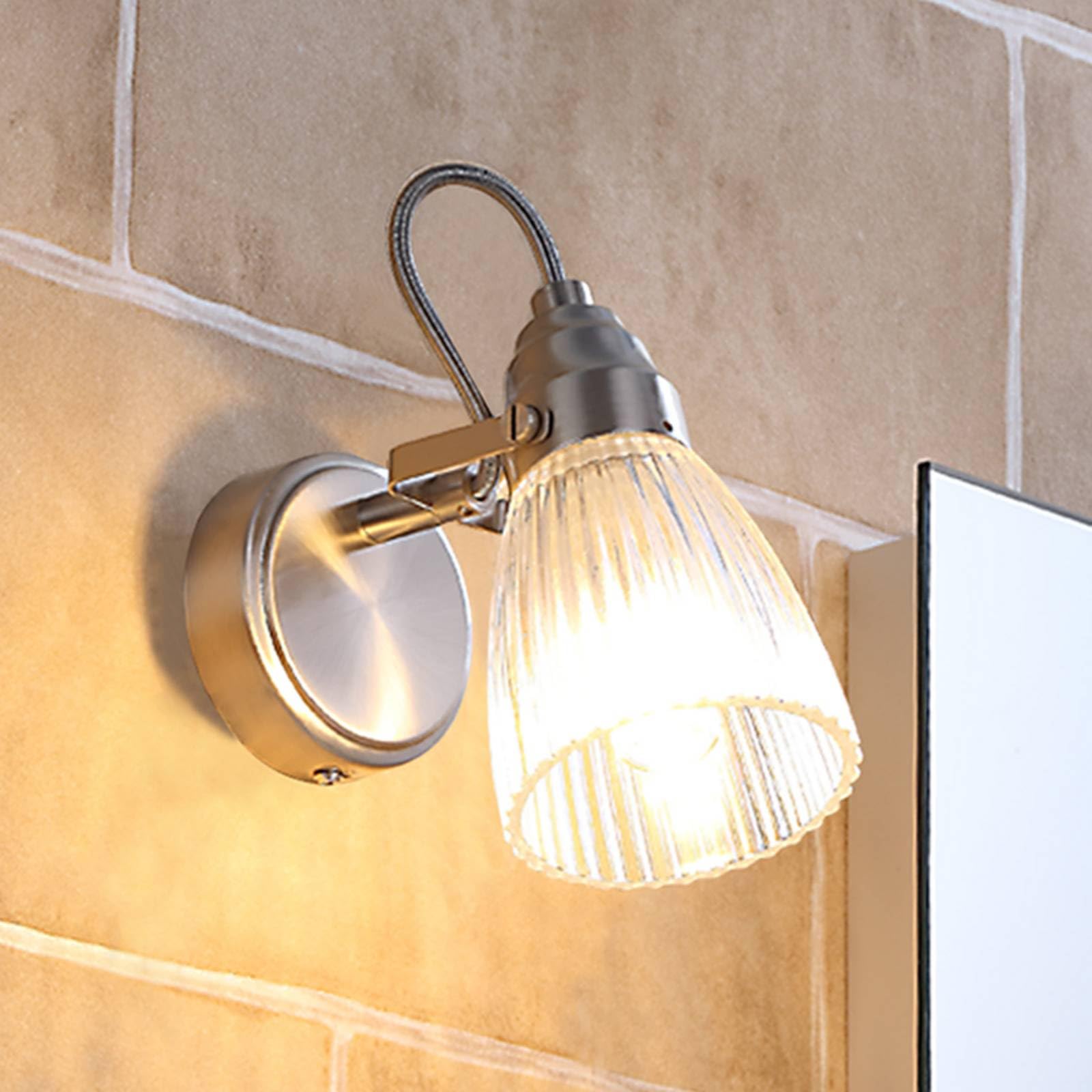 Lindby Lámpara de pared Kara (Moderno) en Gris hecho Vidrio e.o. para Cuarto baño (1 llama, G9) lámparas aplique