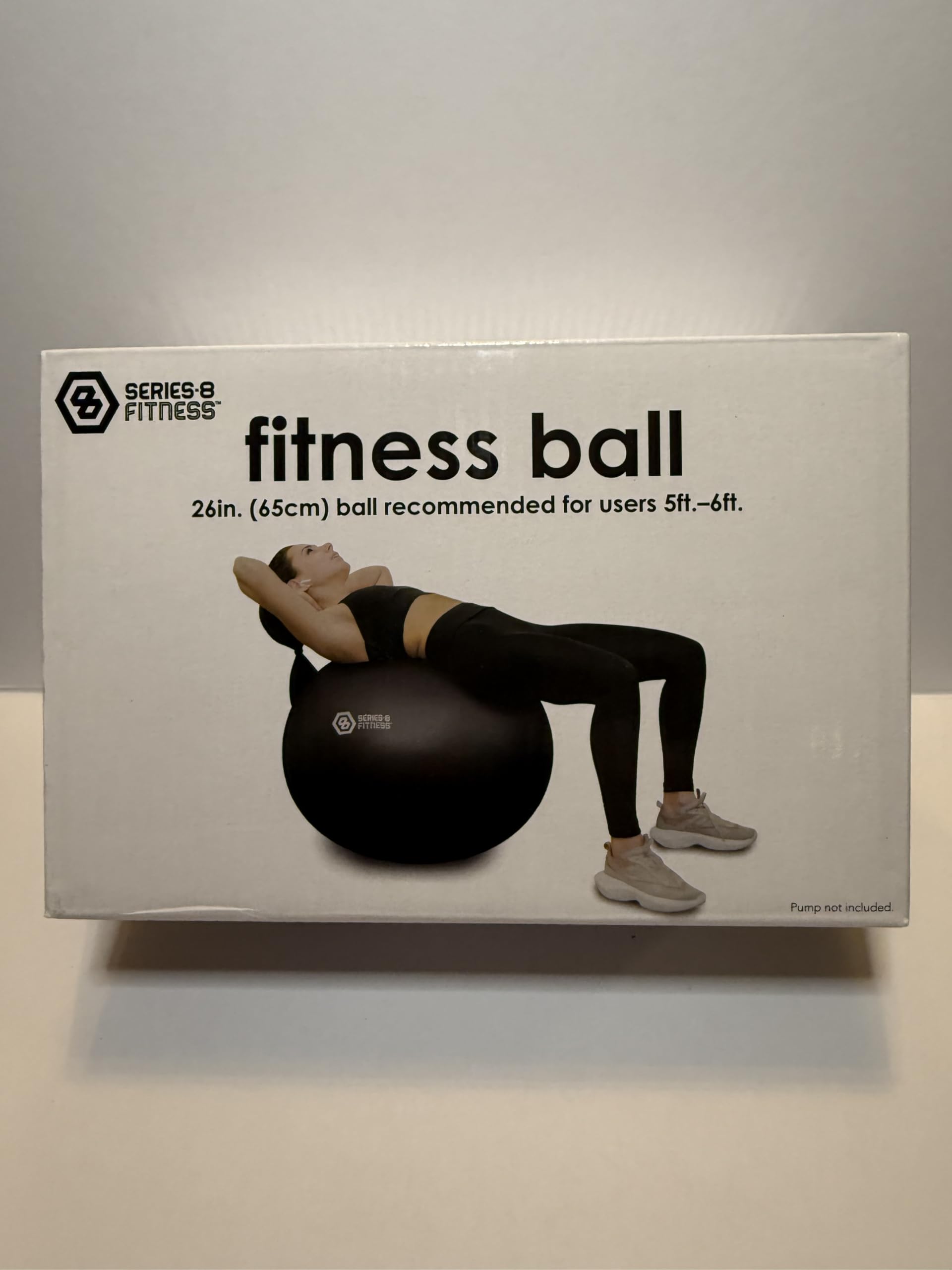 Palla per esercizi, 65 cm, costruzione anti-scoppio, palla di stabilità per rafforzare il core, yoga, pilates, nero