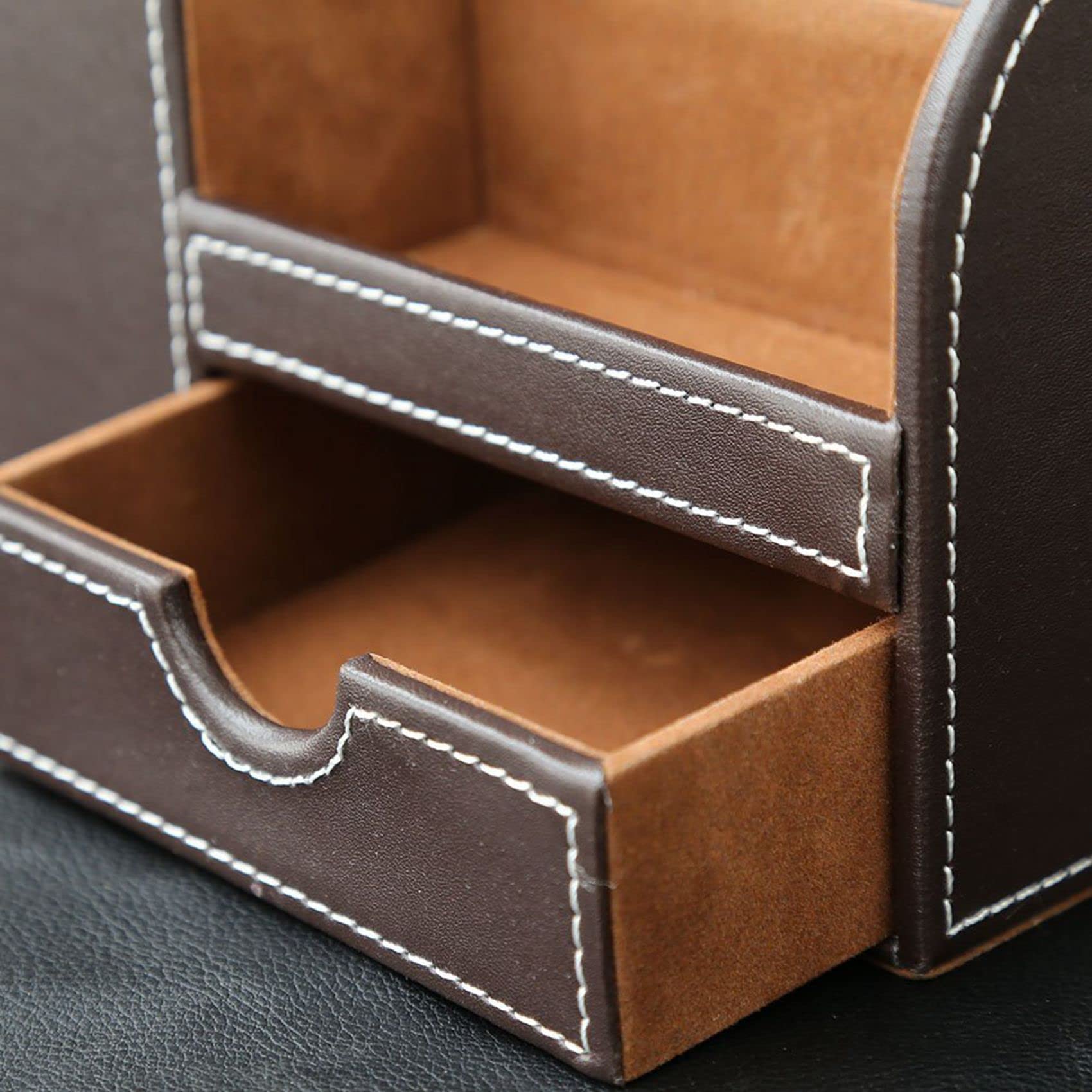 3 Pz Multi-Funzione in Pelle PU Scrivania Cancelleria Organizzatore Storage Box Penna/Matita, Business Delle Carte di Nome Supporto del (-Flanella)