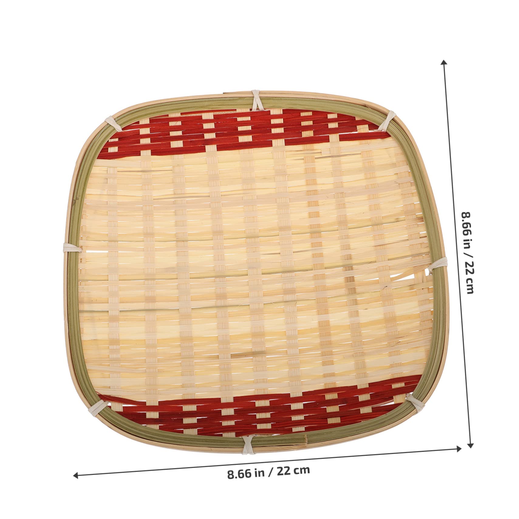 OFFSCH 1pc Faceplate Basket for Storage Fruit Rack Exquisite Basket Handmade Basket Storage Baskets Farmhouse Rattan Basket Woven Tray Wall Art Boho Tray Food Basket Square Basket