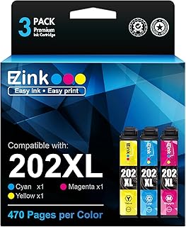 E-Z Ink (TM Remanufactured Ink Cartridge Replacement for Epson 202 XL 202XL T202XL to use with Workforce WF-2860 Expression Home XP-5100 Printer New Upgraded Chips(1 Cyan, 1 Magenta, 1 Yellow,3 Pack)