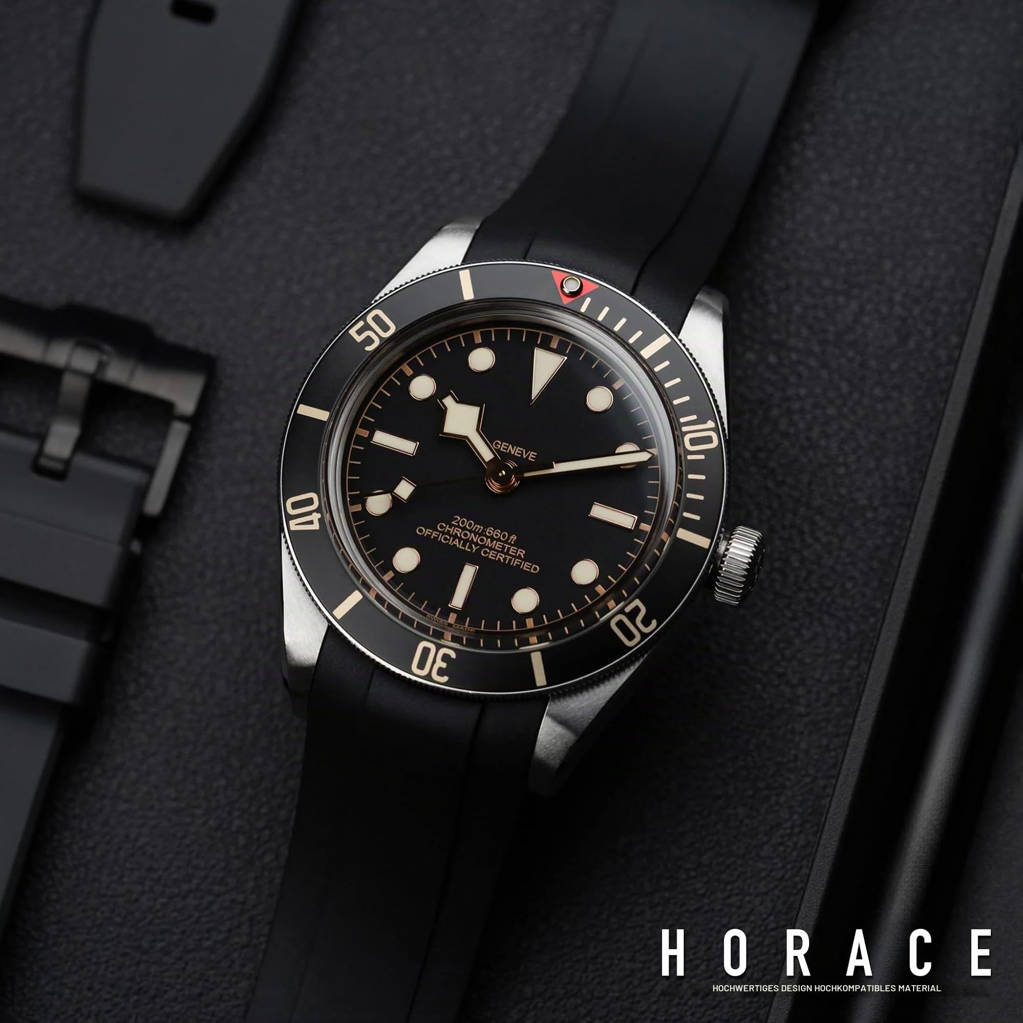 HORACE Uhrenarmband 20 mm aus Premium FKM-Kautschuk – Weich, Wasserdicht & Langlebig – Kompatibel mit Tudor Black Bay 58 & GMT 39mm