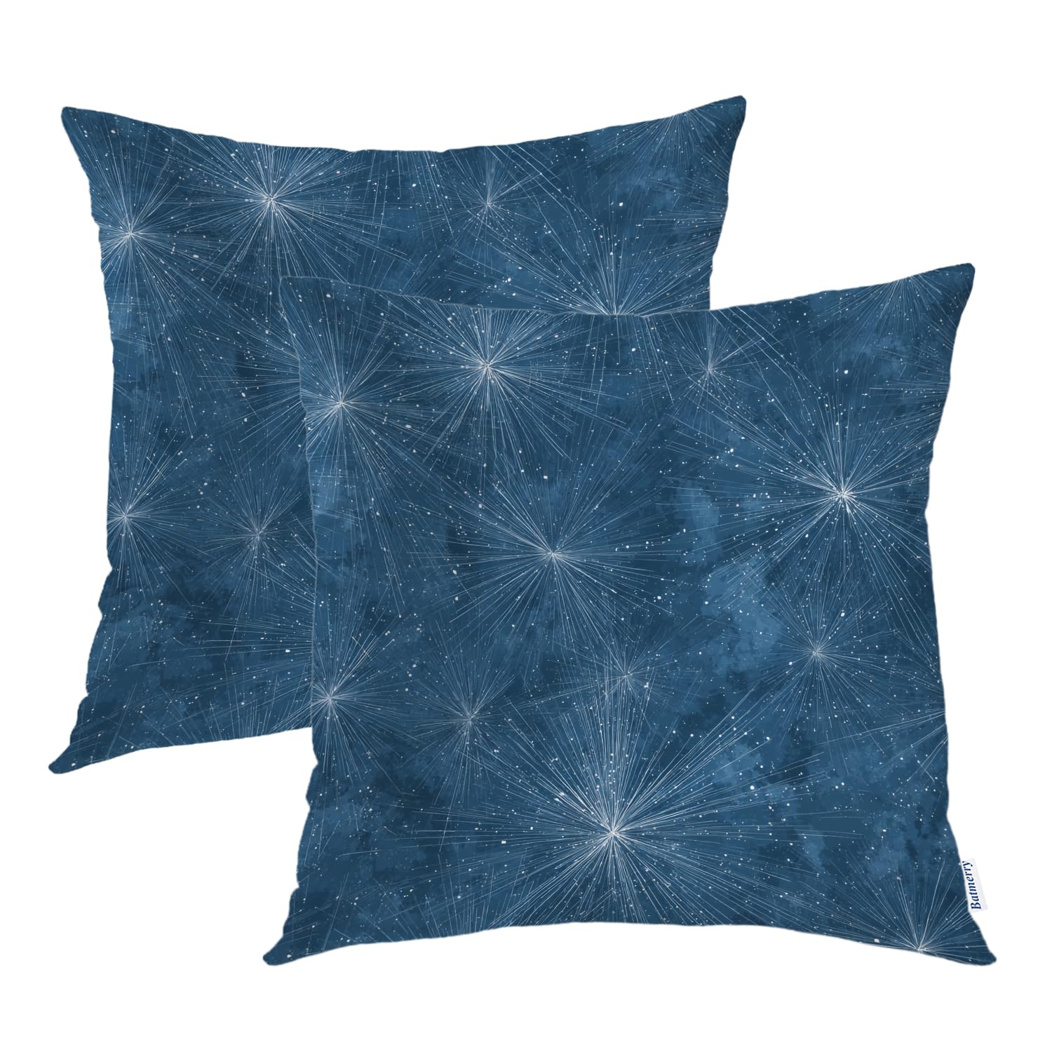 Housse de coussin étoiles blanches pour lit et canapé design cosmique