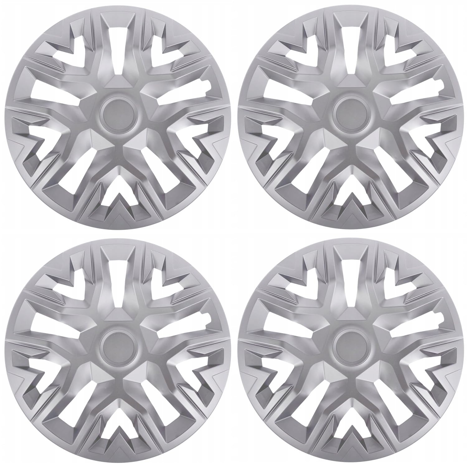 NRM The Best Argento Copricerchi 14 pollici per cerchi in acciaio | Coprimozzo decorativi 14" set da 4 Argento