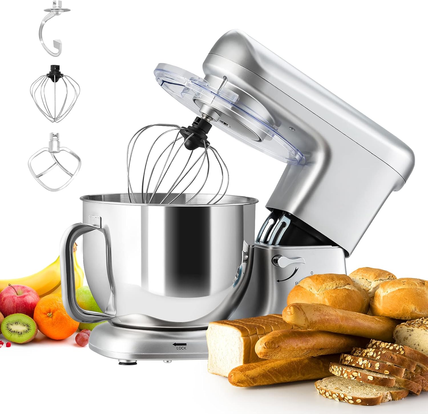 GiantexUK Stand Mixer, 7L Food Mixers with Dough Hook, Beater and ...