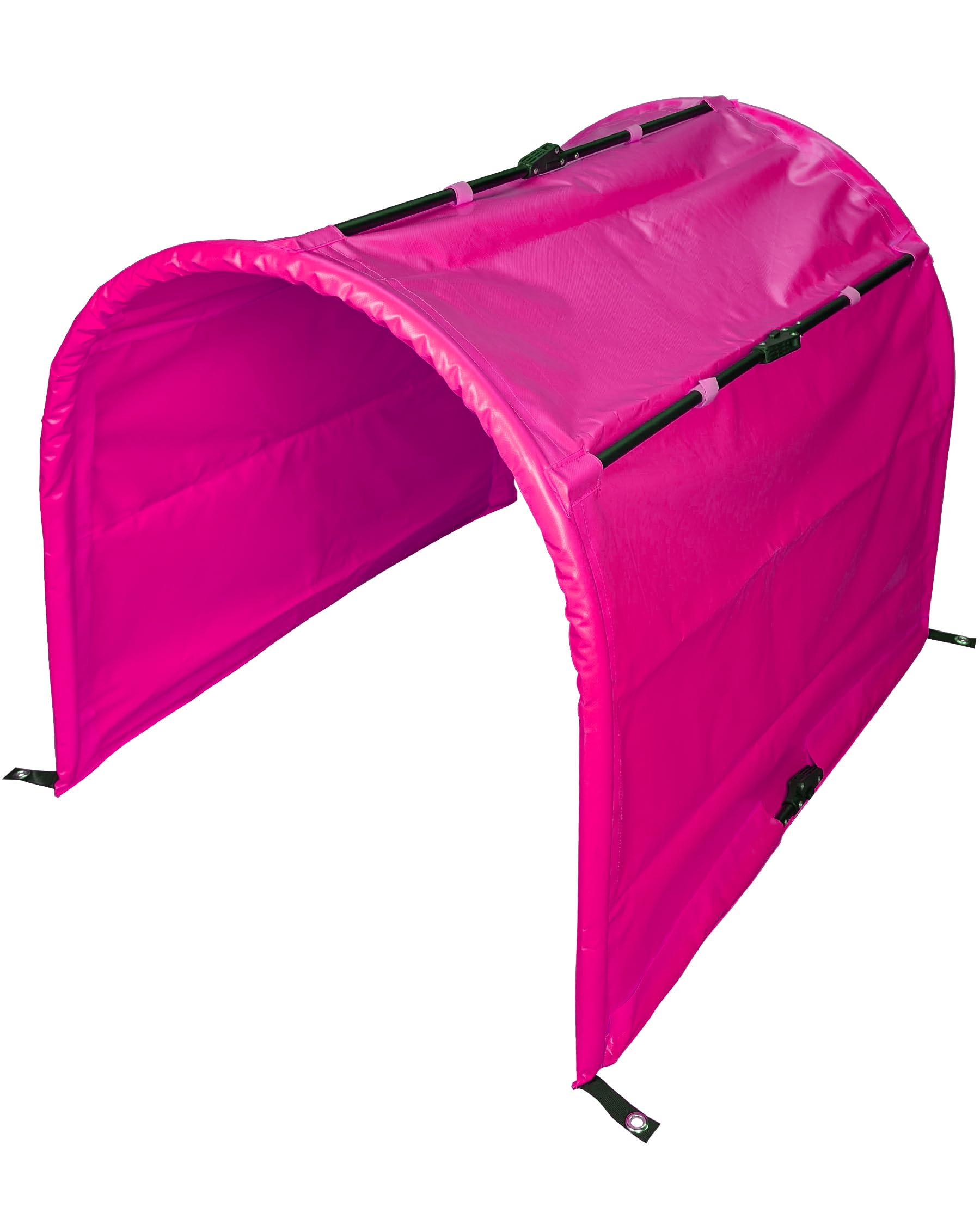 Hoopers Tunnel sans fond, 1 m de long, Ø 80 cm, rose, pliable et fixable, conforme à la norme VDH et résistant aux intempéries