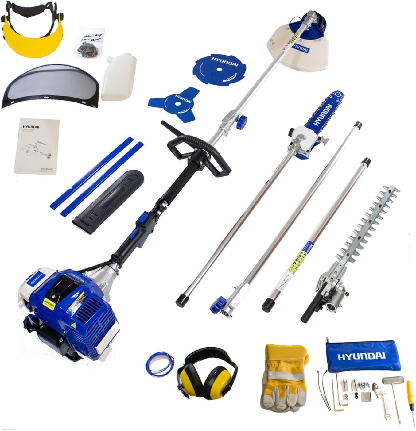 Hyundai Hymt5080 51 CC 2 temps à essence Multi outil/haie/tondeuse à gazon tronçonneuse – Multicolore          [Classe énergétique A] — vue 2