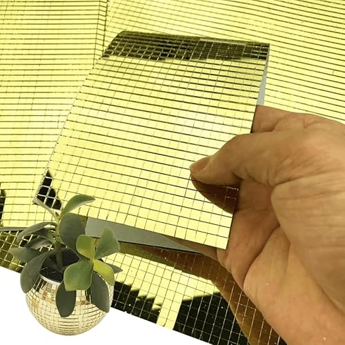 Miniatura 4 de 600 piezas de azulejos de mosaico autoadhesivos, mini azulejos de espejo, azulejos de espejo de bola de discoteca, decoración de manualidades (0.197