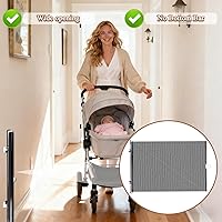 Vista 3 de Puertas retráctiles para mascotas, barrera retráctil extra ancha para mascotas, puerta a prueba de perros con 3 ganchos para puerta, cocina