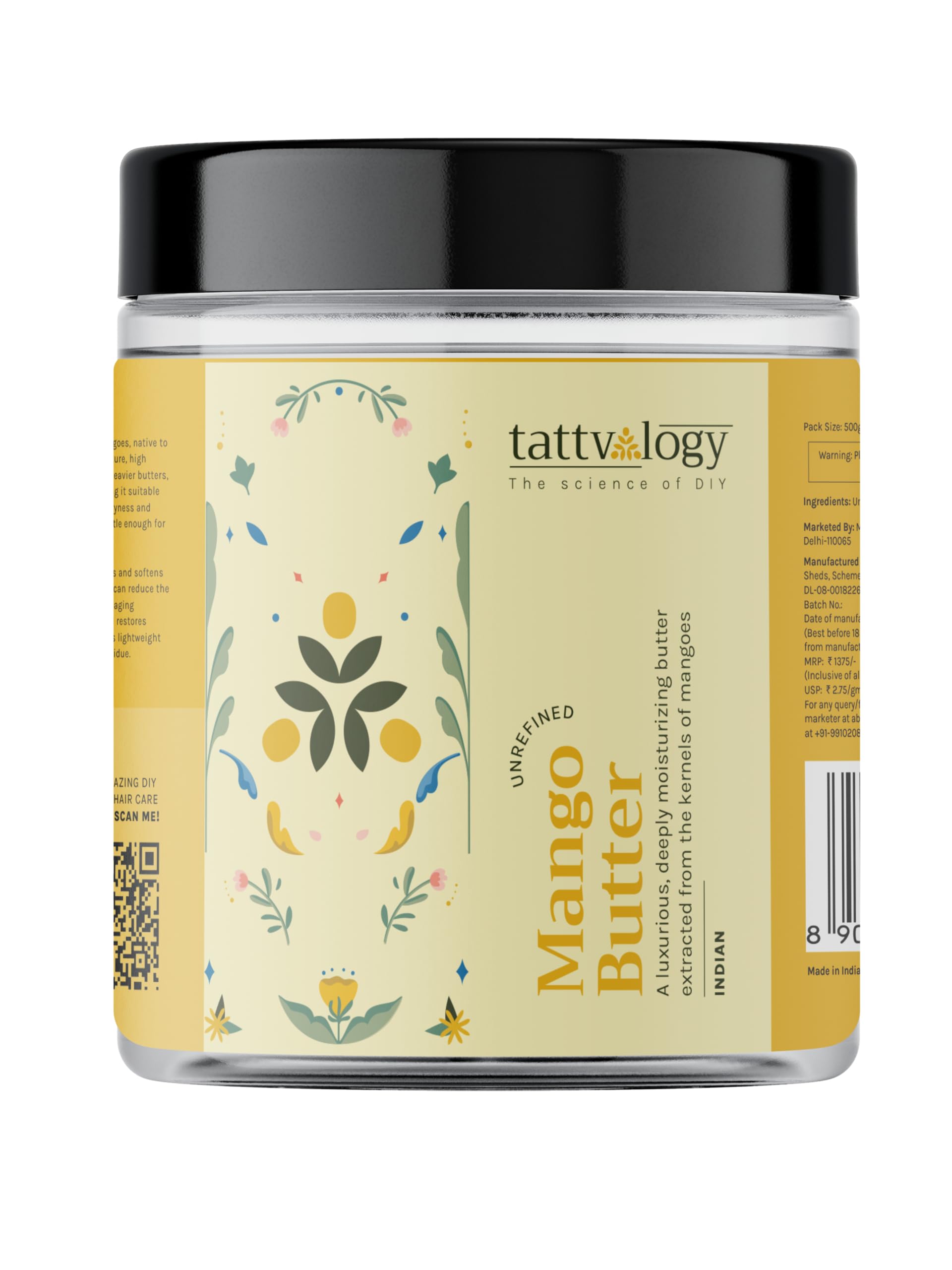 Tattvalogy Indian Mango Butter, for Smooth and Radiant Skin (500g)