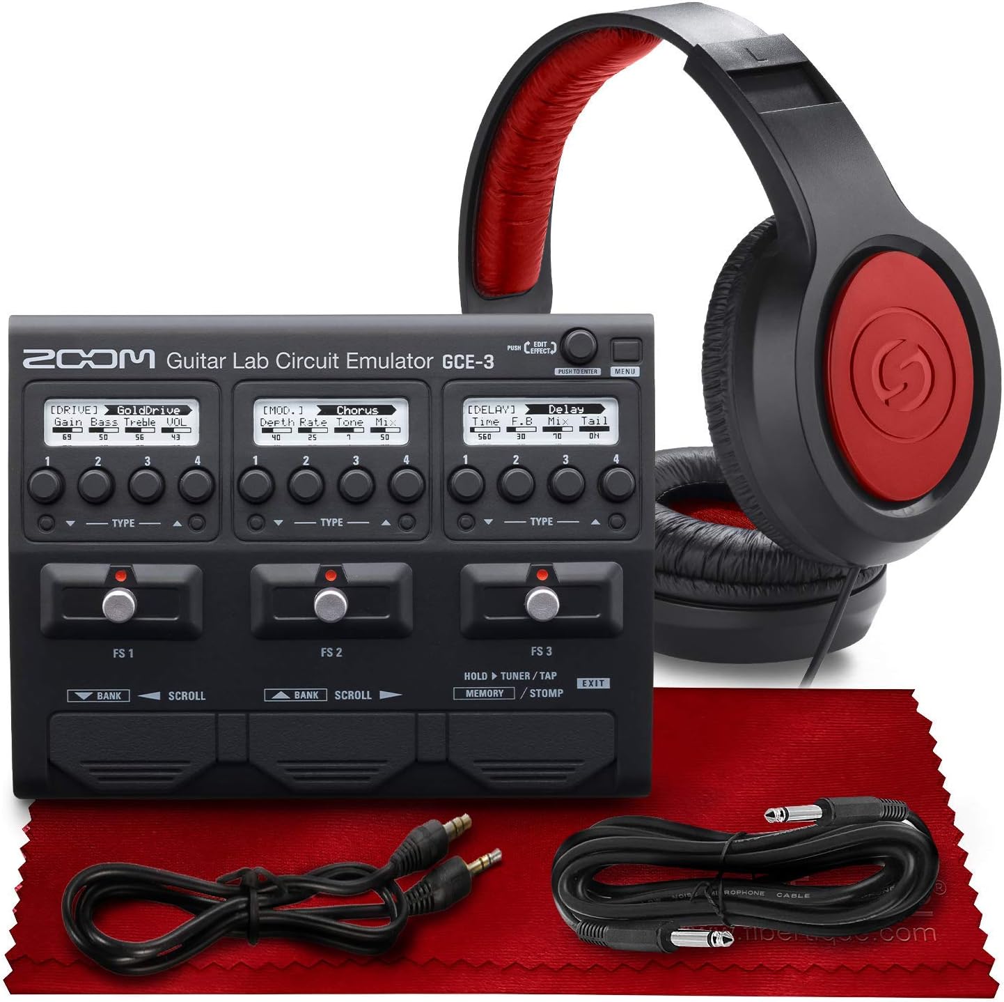 Zoom GCE-3 Guitar Lab Circuit Emulator W/Over-Ear Dynamic Stereo Headphones