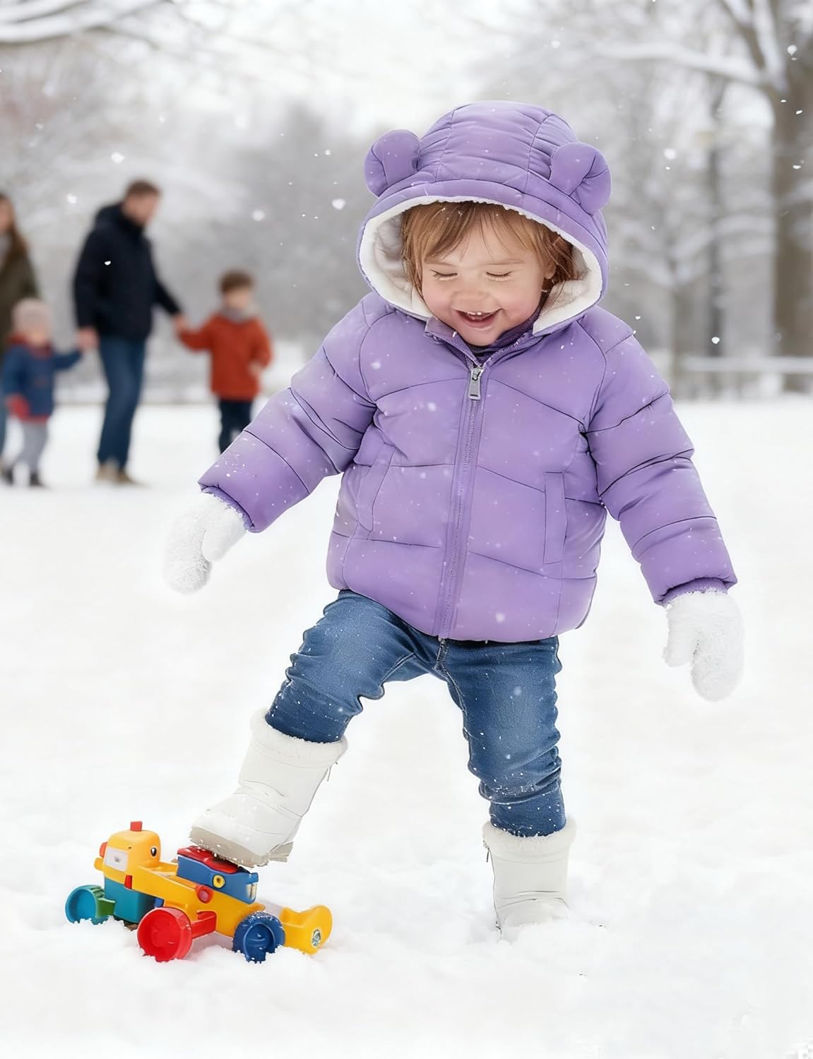 Baby Girls Boys Winter Coat Warm Fleece Jacket for Toddler Kids 6M-5T - Image 6