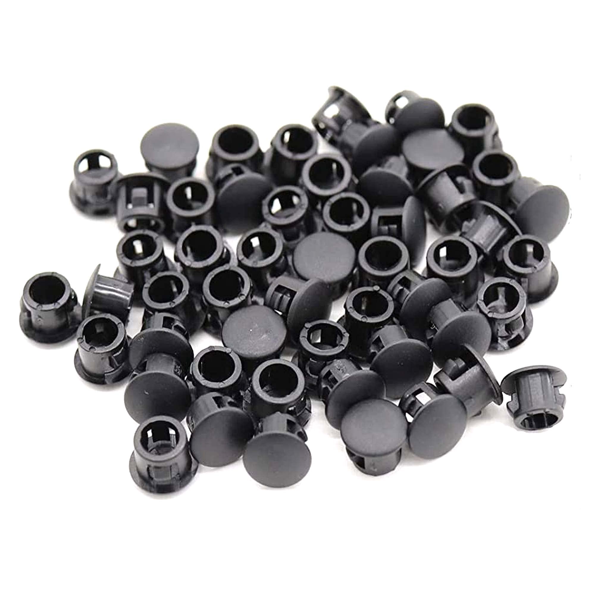 60 Tapones De Plástico Negro Para Tubos De 8 Mm - Tipo Empotrado, Ideales Para Muebles, Vallas Y Proyectos DIY