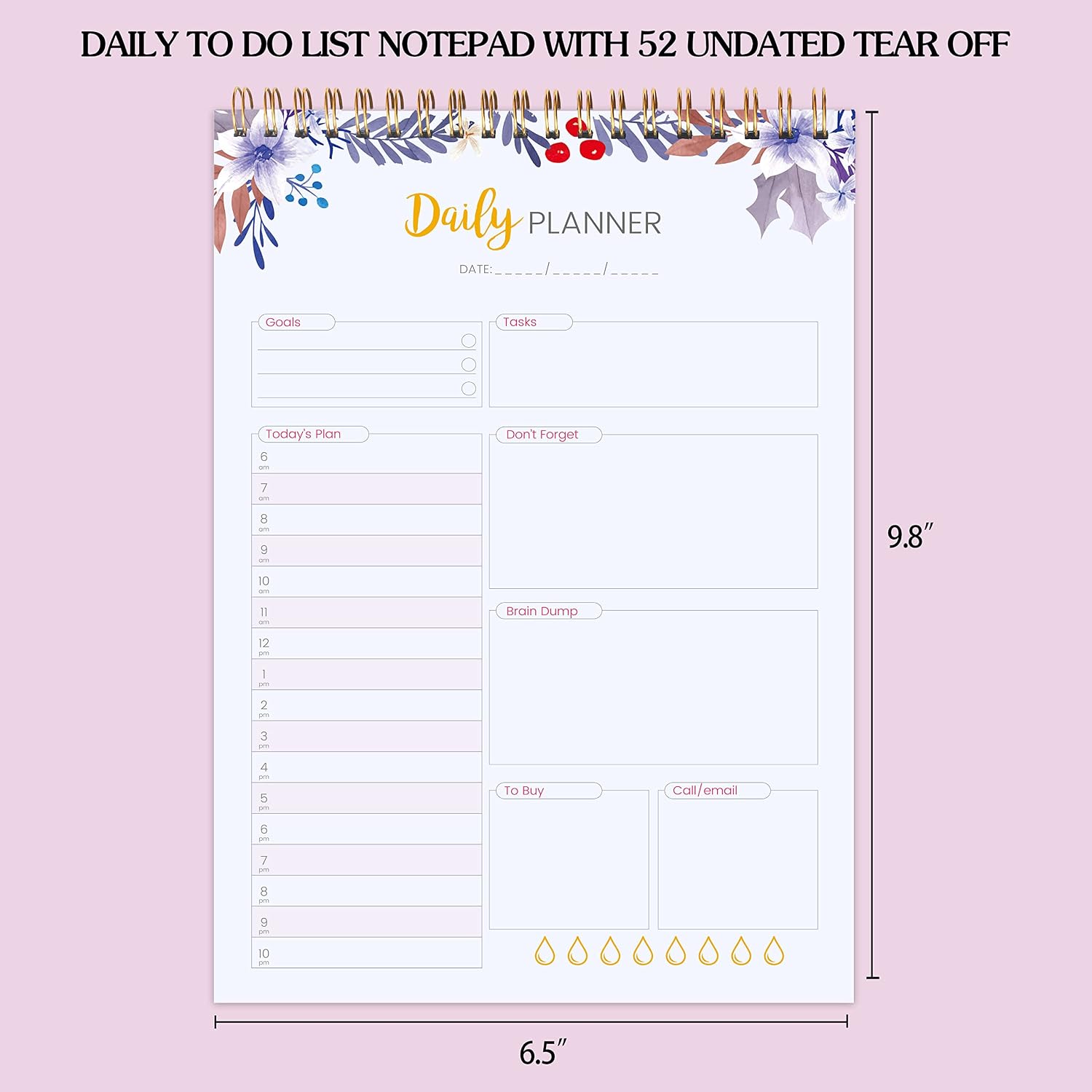 Notepad Task List To Do List Notepad – Daily Planner Note Pad Desktop Undated 52 Tear Off ...