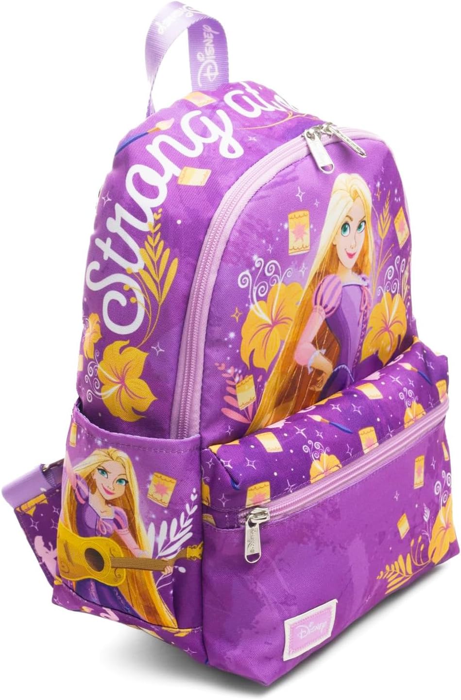 Disney Rapunzel Mini Backpack Set - Bundle of 13" Tangled Mini Bag Plus Button | Disney Tangled Backpack Purse for Kids, Girls, Teens, Women