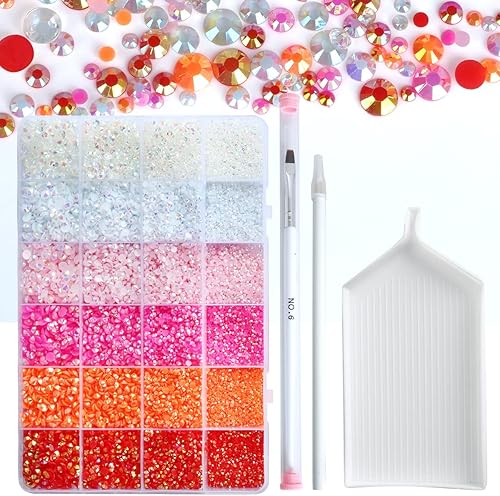 Nibiru 28800 piezas de diamantes de imitación de resina AB con parte trasera plana, diamantes de imitación de gelatina de colores mixtos con forma