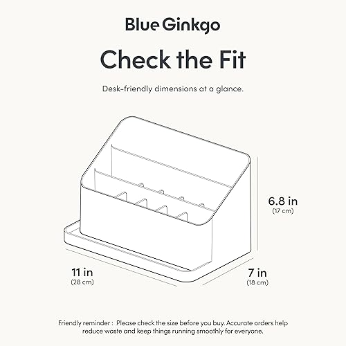 Miniatura 3 de BLUE GINKGO Organizador de escritorio almacenamiento de oficina hecho en Corea para bolígrafos, notas, correo y suministros (blanco)