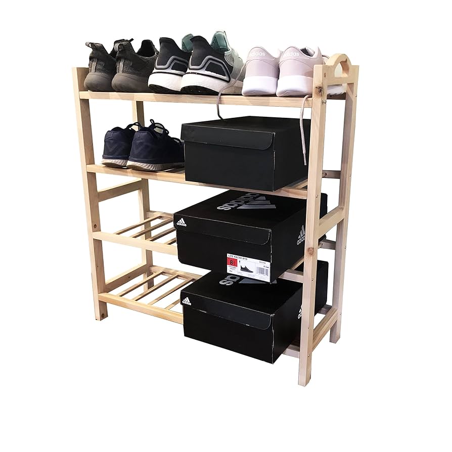 Amazon.com: FixtureDisplays® Wood Shoe Rack Flower Plant