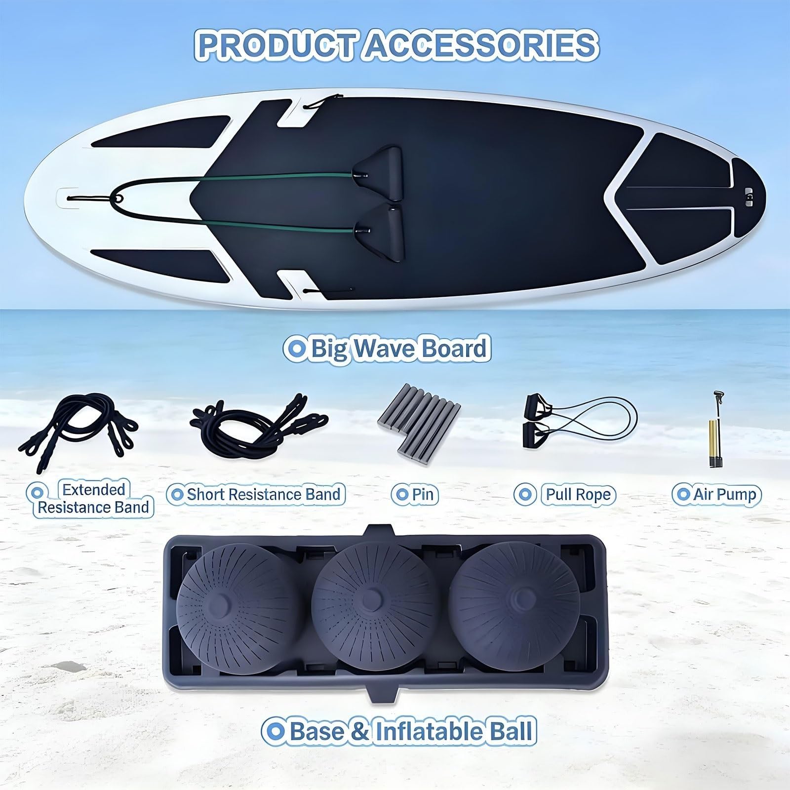 Máquina de Surf y Tabla de Balance para Rehabilitación - Equipo de Equilibrio para Adultos y Niños, Accesorio de Yoga y Gimnasio para Fortalecer Tobillos