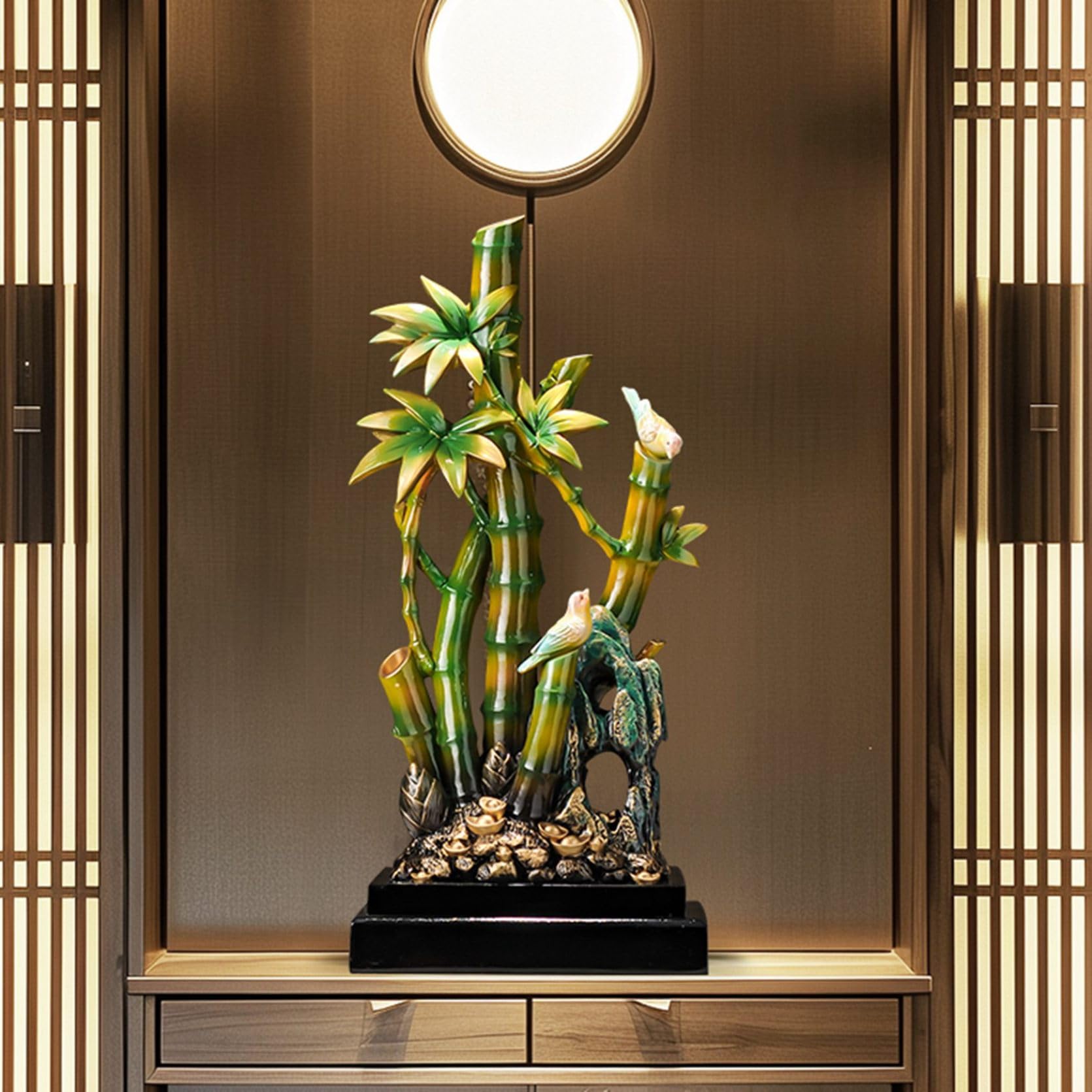 Amazon.co.jp: 竹の置物 元寶 鳥 風水グッズ クリエイティブ