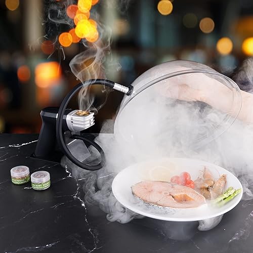 Miniatura 3 de WITANHURST Ahumador de cóctel portátil de mano pistola de fumar en frío, ahumador eléctrico, kit de infusor de humo frío para alimentos y bebidas,