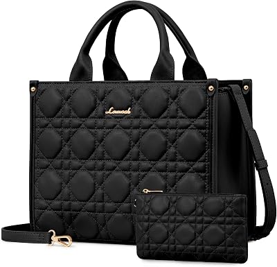 LOVEVOOK Purses and Handbags for Women, Handbags Shoulder Bags Black Purses and PU Leather Top Handles for Lady