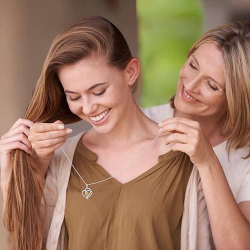 Miniatura 2 de Iefil 925 Sterling Silver Heart Birthstone for Women,Inspirational Gifts for Women She Believed She Could So She Did Necklace Birthday Inspirational