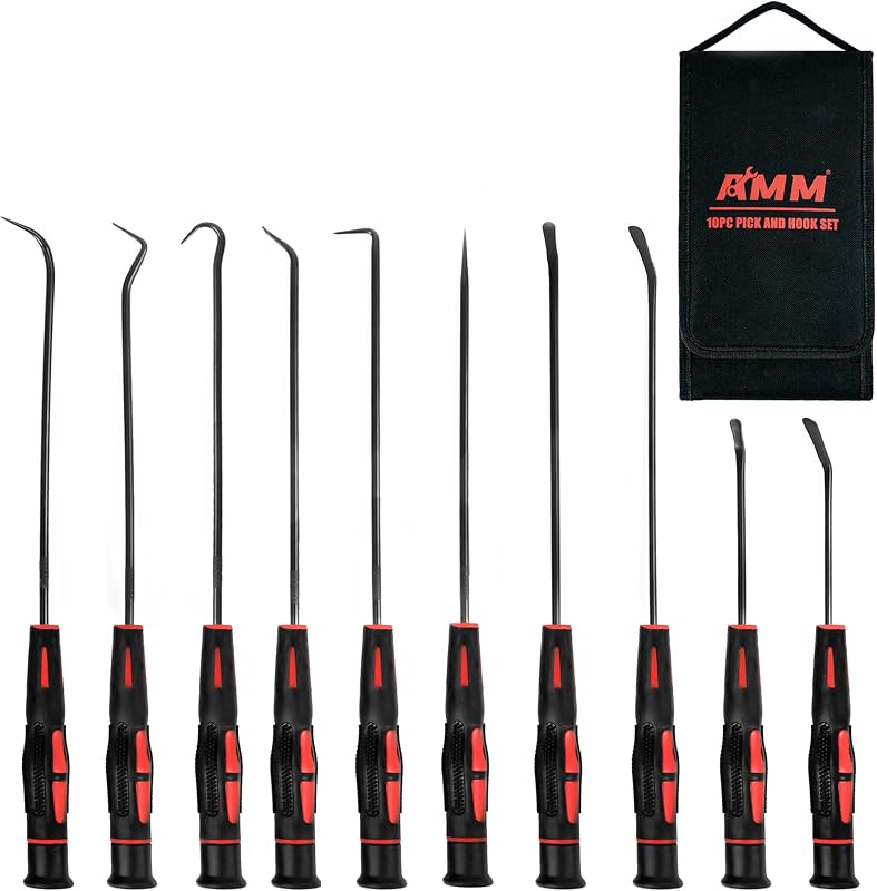 AMM 10PCS Pick and Hook Set, Precision Automotive Hook Set, Car Auto Oil Seal/O-Ring Seal Gasket Mini Precision Hooks Puller Remover