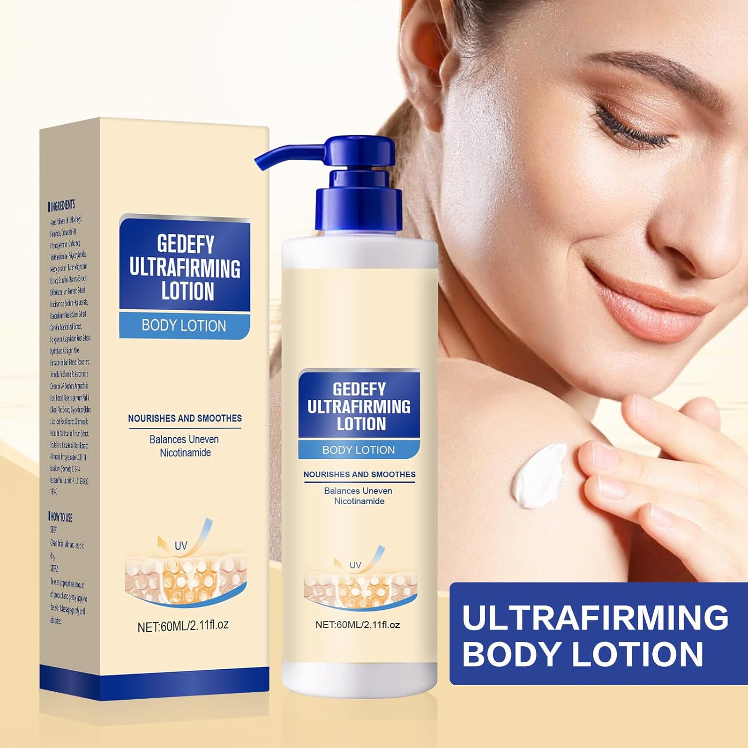 Firming Body Lotion for Women with Ceramides & Hyaluronic Acid, Deeply Nourishes and 24hr Moisture & Hydration, Skin Tightening Cream for Body & All Skin Type, 2.11 fl oz (1) - Image 4