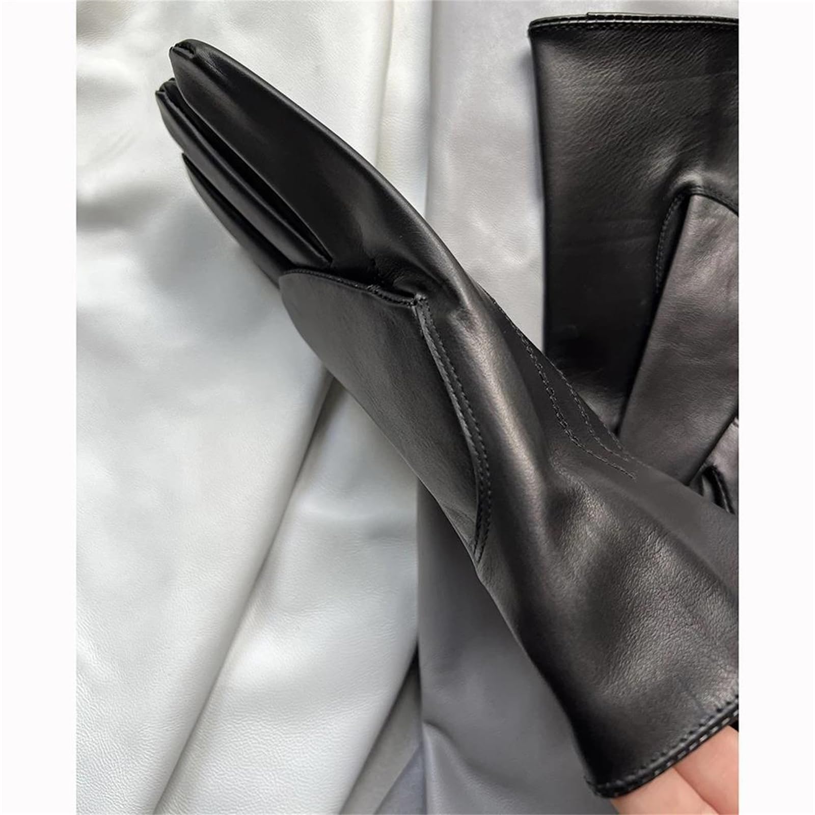 Guantes unisex de piel de vaca auténtica para hombre, de una sola capa, sin forro, para invierno, conducción, motocicleta