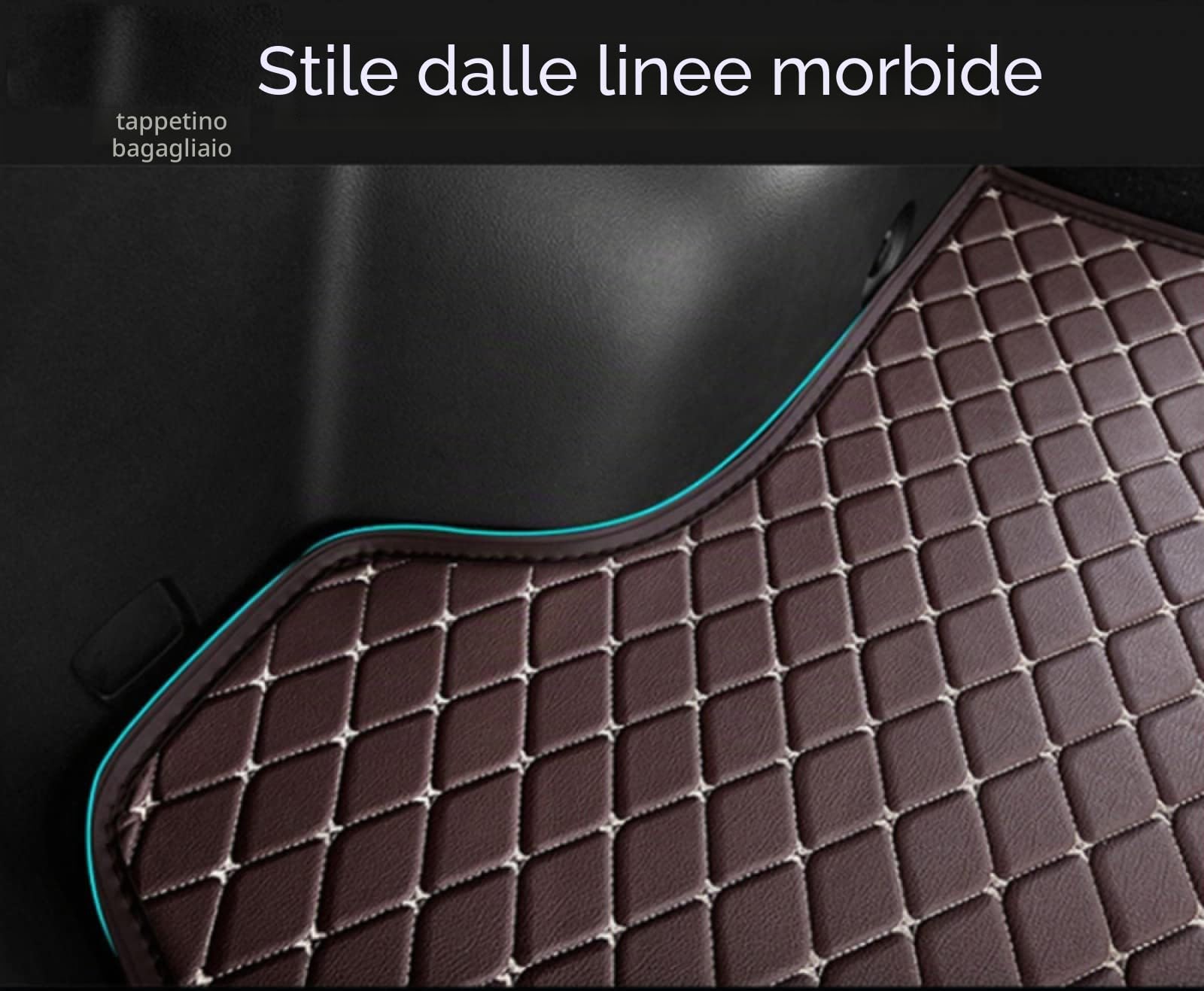 Auto Tappetino per Bagagliaio per Jeep Compass 2022 2023 2024, Antiscivolo Impermeabile Protezione Auto Vasca Baule Tappeto Accessori,F-Black-Blue-Plus