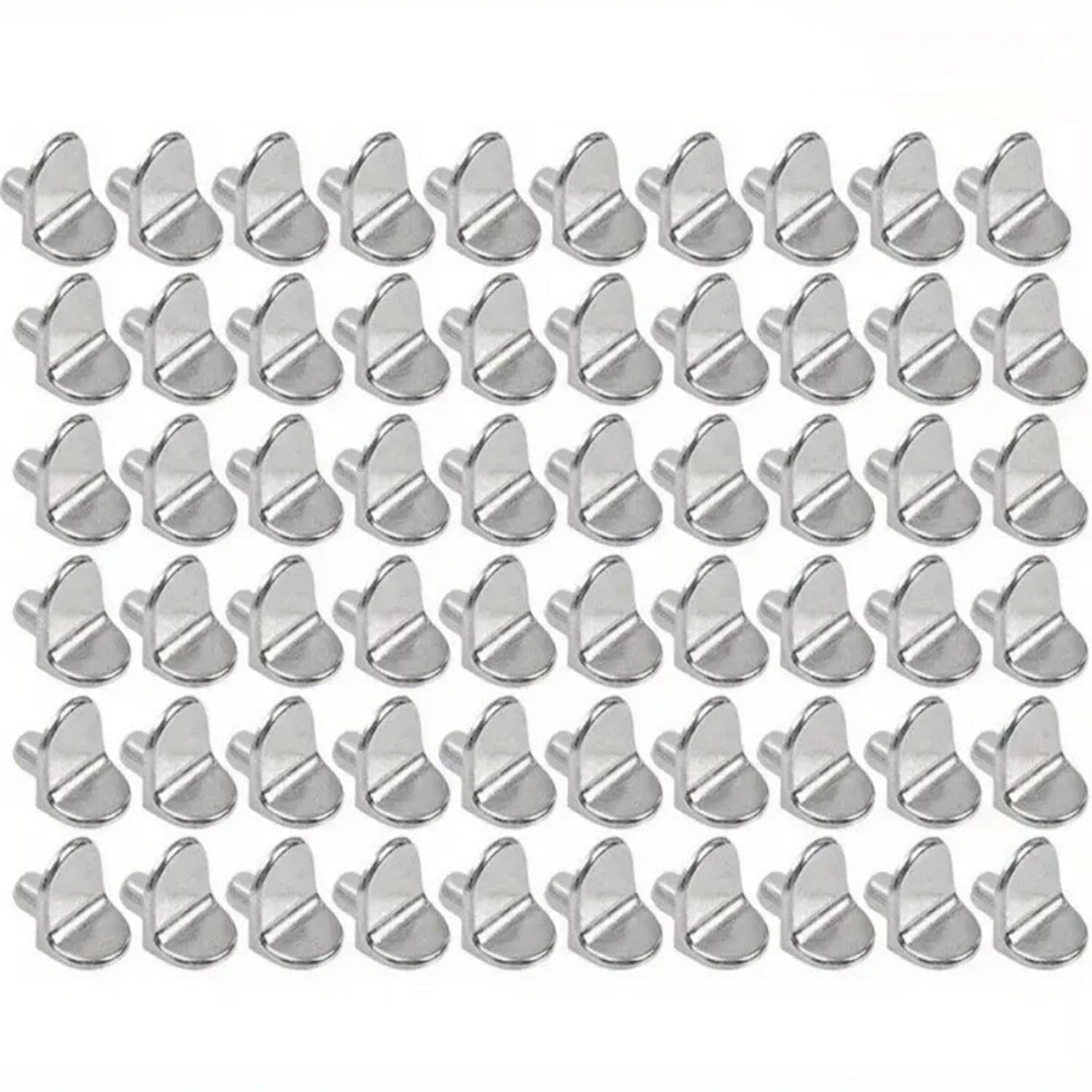 60-Pack 5mm L-Shaped Alloy Shelf Support Pegs - Rustproof Shelf Pins for Kitchen Cabinets, Wardrobes, Bookcases & Closets