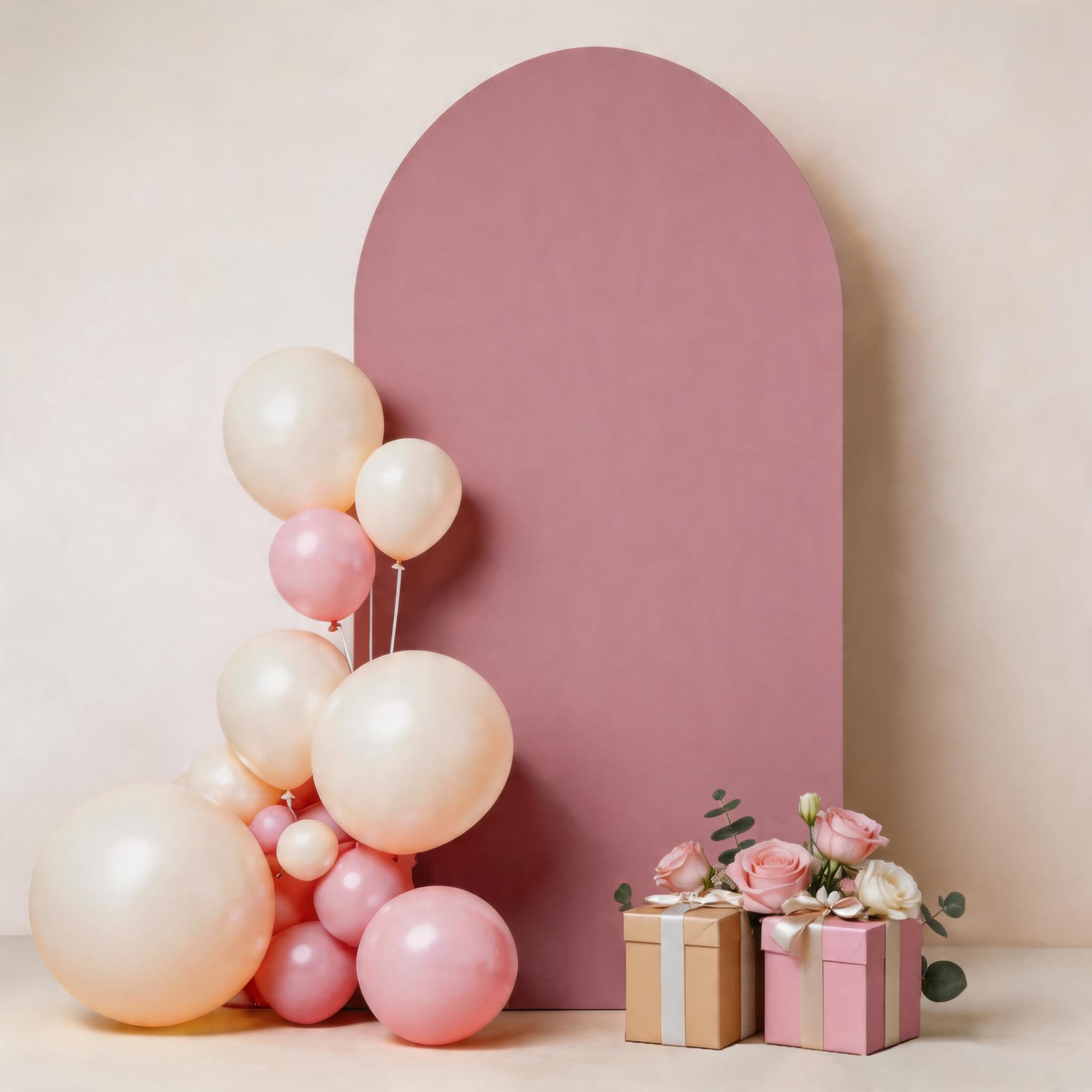 Housse de fond en élasthanne pour arche de mariage - 2 m - Pour réception, fête prénuptiale, fête d'anniversaire, révélation du sexe - Rose poudré