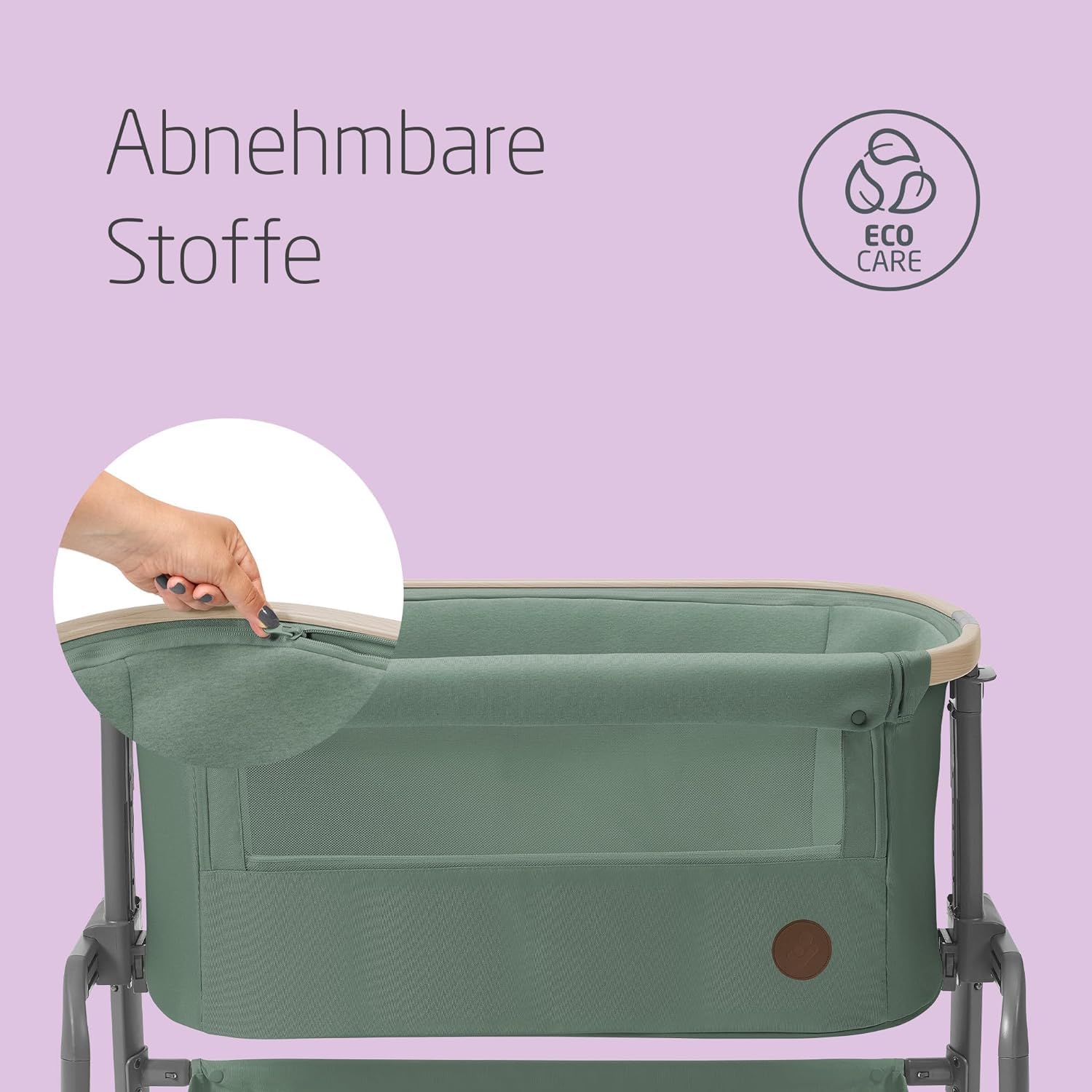 Maxi-Cosi Iora Culla Neonato, Culla Co-Sleeping 0-6 mesi, max 9 kg, Altezza Regolabile, Materassino Culla, Ampio Cestello, Beyond Green