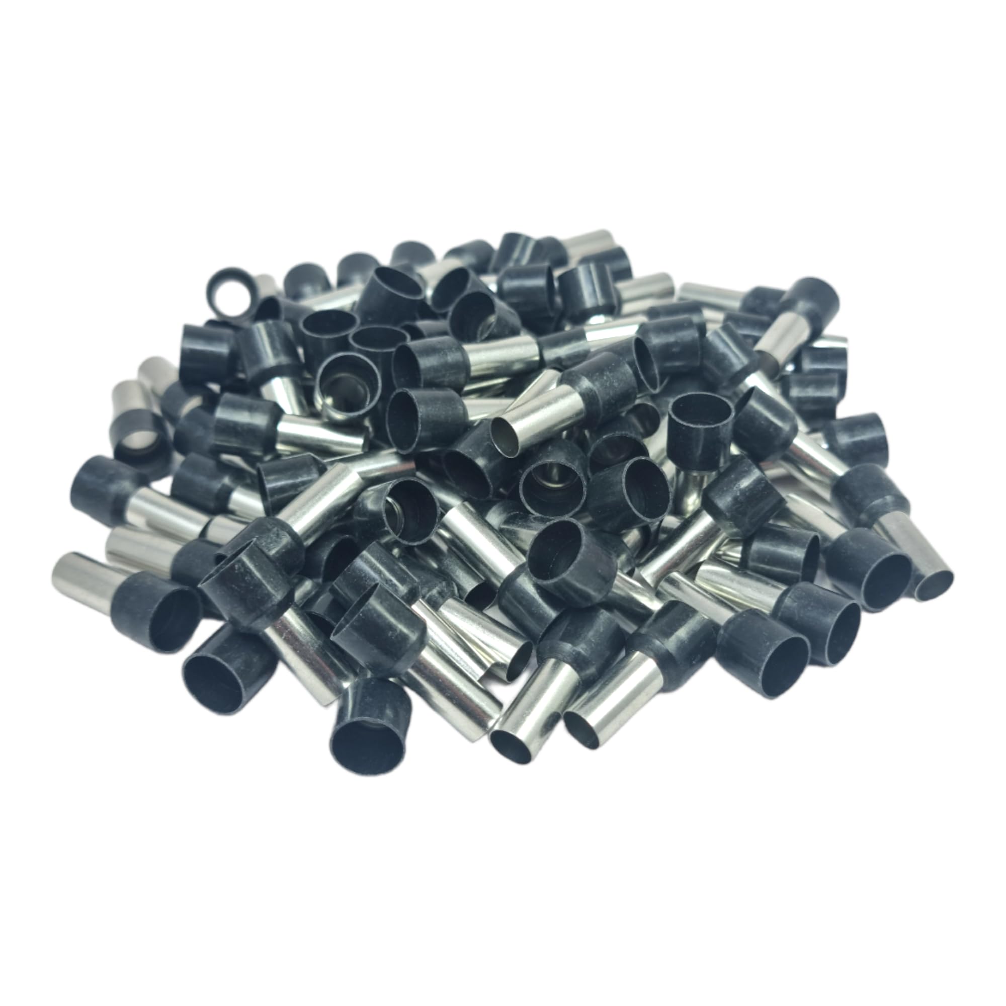 Black 100 Pcs Single Entry Cord End Cable Terminals Insulated Wiring Bootlace Ferrules 0.25Mm² - 35Mm² ( - 25.0Mm²)