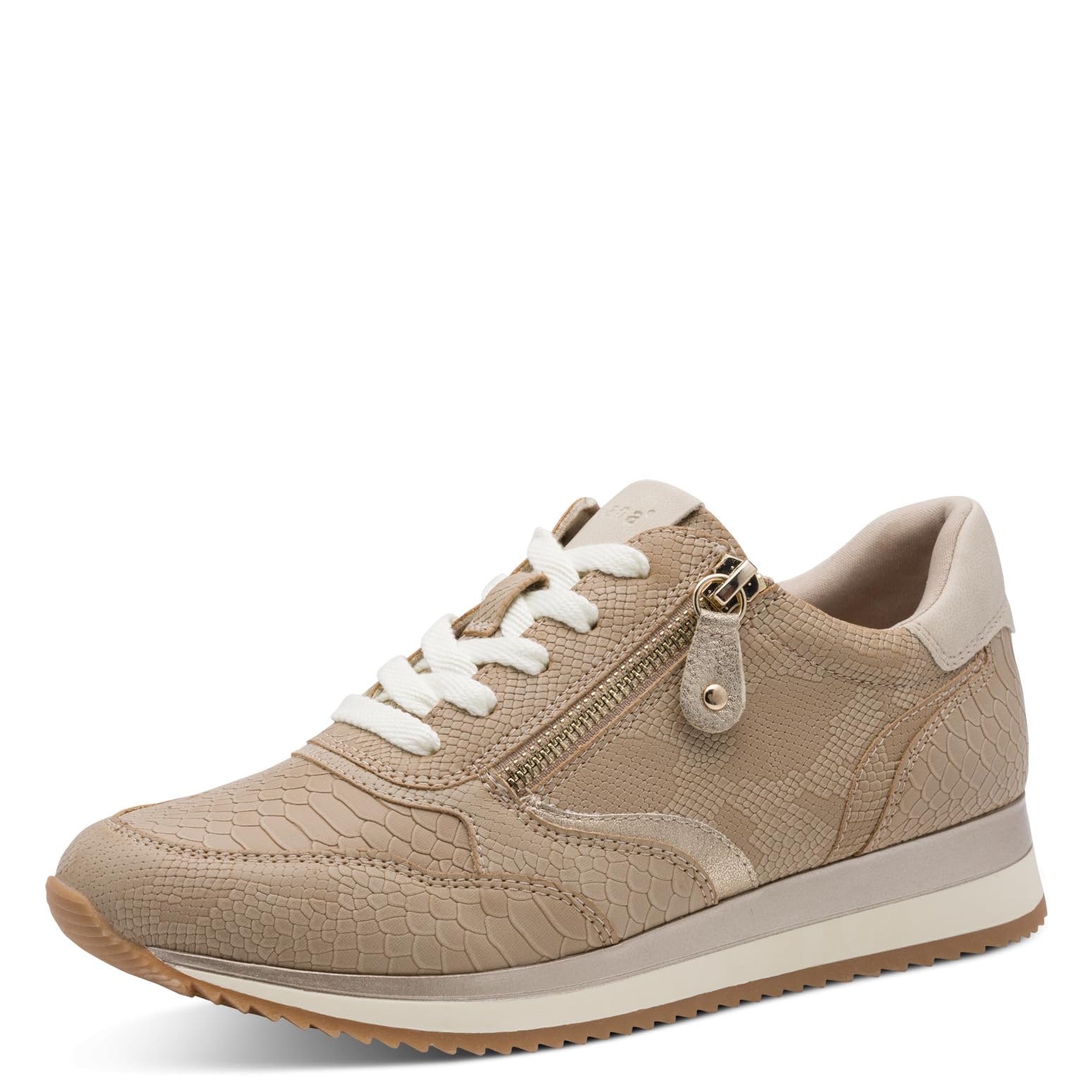 Jana Damen Low Vegan 8-23774-43 Sneaker, Taupe Snake, 38 EU