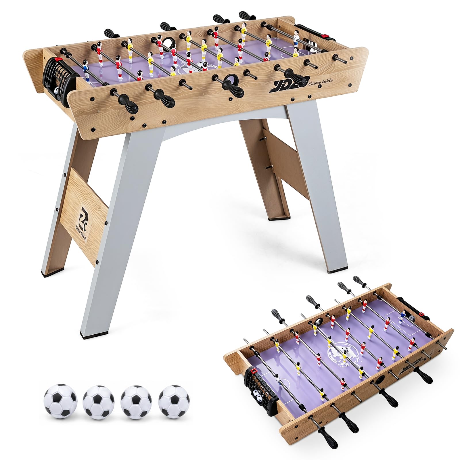 COSTWAY Football Table, 2-in-1 Foosball Game Table with Detachable Legs