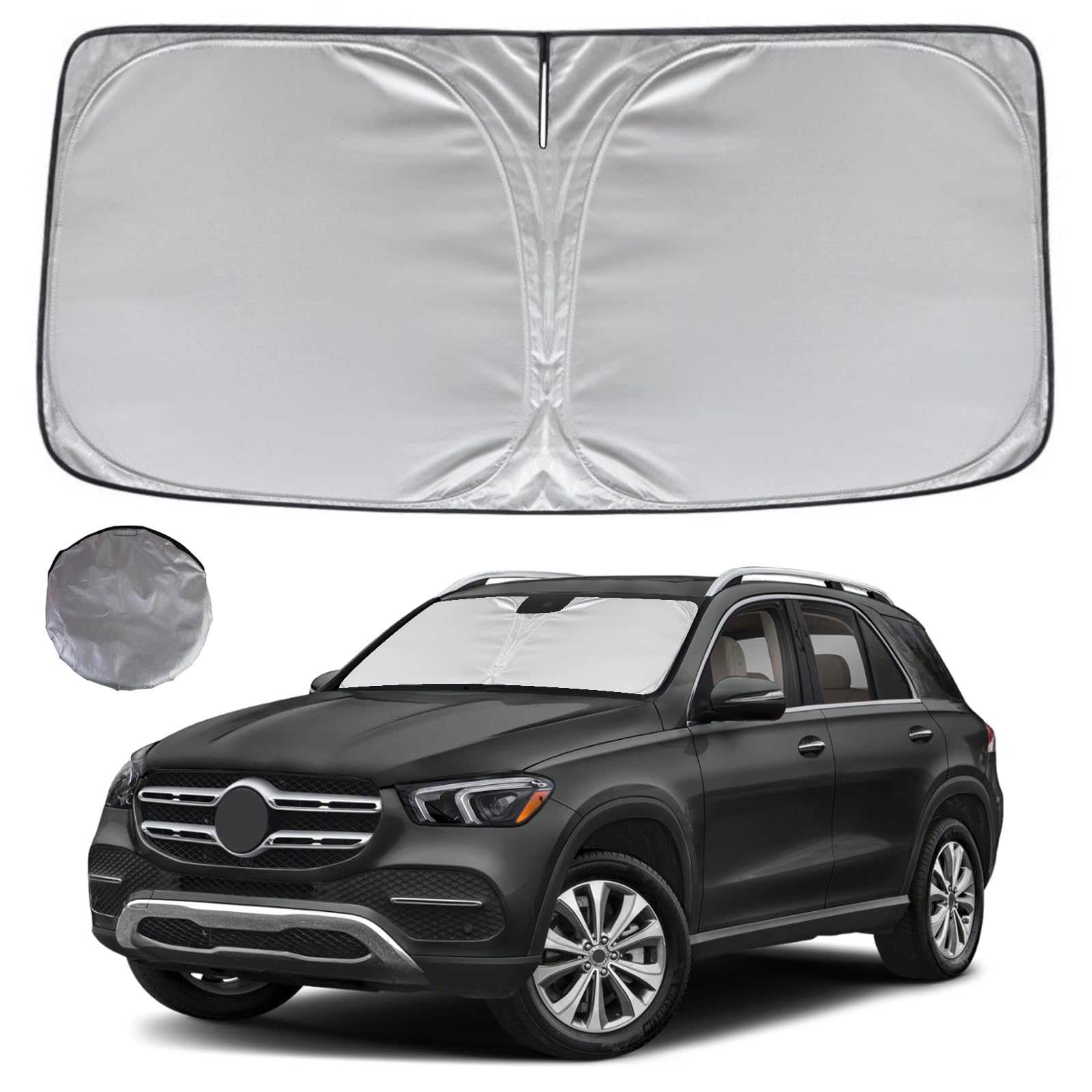 KAYZT Windshield Sun Shade for 2020-2025 2026 Mercedes Benz GLE 350 450 SUV Foldable Sunshade Front Window Custom Fit Car Accessories