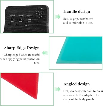3 PCS Car Vinyl Wrap Tools, Different Hardness Window Tint Squeegees Anti-Scratch Scrapers, Small Squeegees Water Blades for Car Vinyl Paint Protection Glass Cleaning