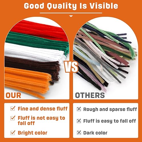 Miniatura 4 de 180 piezas de limpieza de tuberías de chenilla, limpiadores de tuberías naranja para manualidades, 11.8 pulgadas, tallos de felpilla para