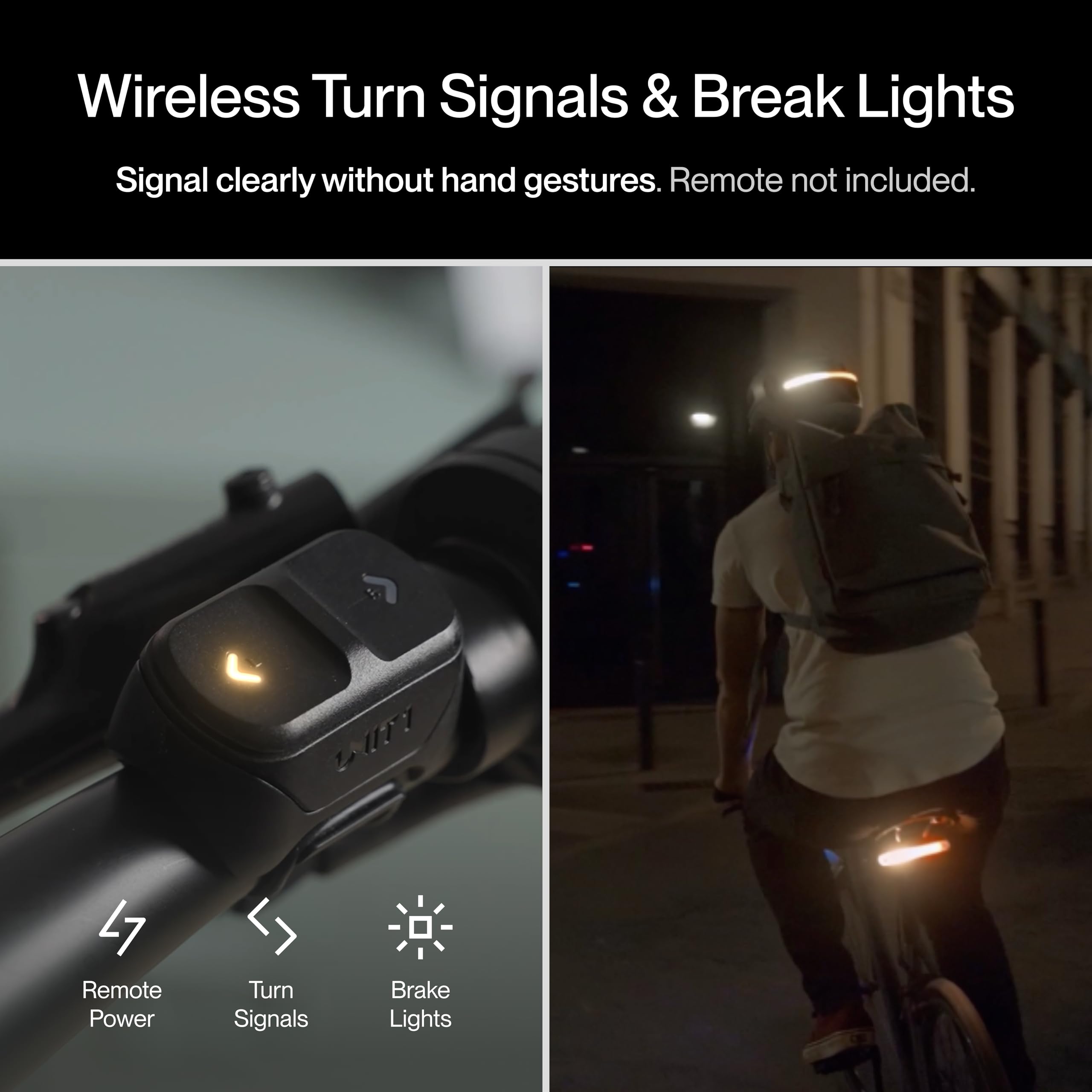 UNIT 1 Smart Light Pro Dual Luci Bici con Custodia di Ricarica | Luci anteriori e posteriori, sincronizzate per frecce e luce stop