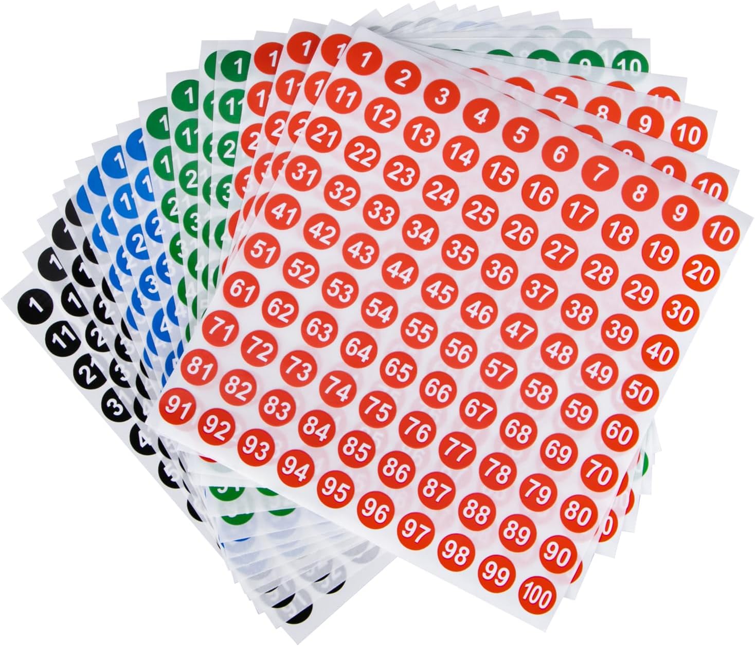 16 Sheets Small Round Number Stickers - Self Adhesive Labels for Office, Home, Kitchen, Classroom & More