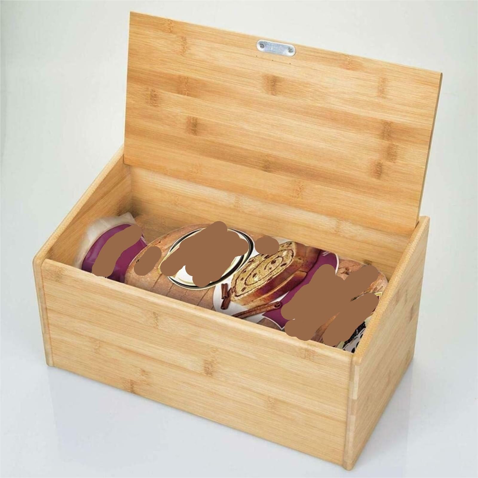 Portapane da Cucina Moderno Contenitore Per Il Pane Per Coperchio Sollevabile Compatto In Legno Cucina Casalingo Per Rimovibile Per Pane