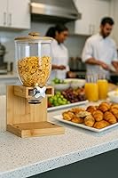 Vista 8 de Future & Friendly Finds Dispensador de cereales de bambú de 2 litros, elegante y duradero, recipiente de almacenamiento hermético para despensa