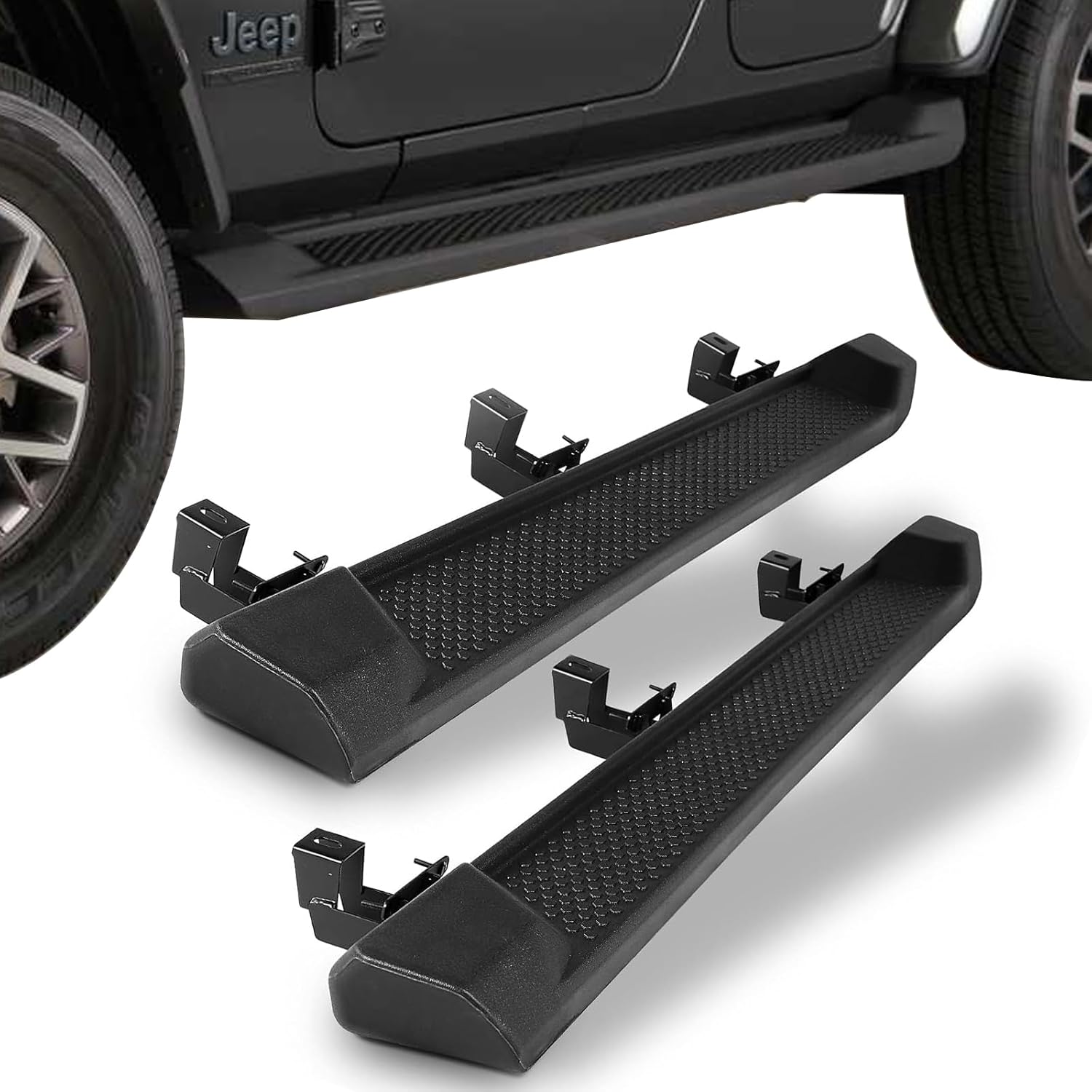 Perfit Liner 6 inch Running Boards & Side Steps Compatible with 2018-2025 Jeep Wrangler JL 4 Door, Jeep Wrangler 4xe, Matte Black Nerf Bars Step Bars(Not for JK Model)